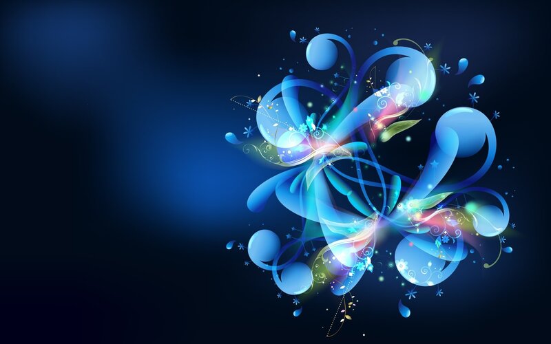 Blue Abstract Floral Design — Ethereal