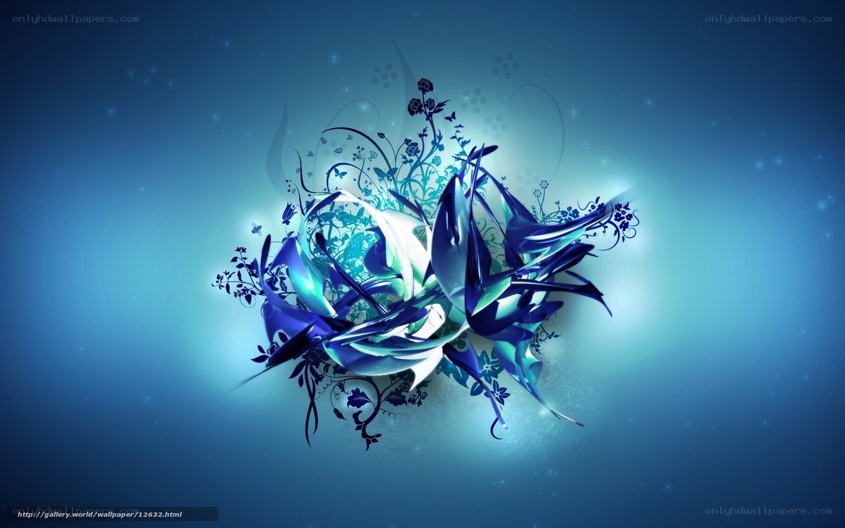 Blue abstract floral design