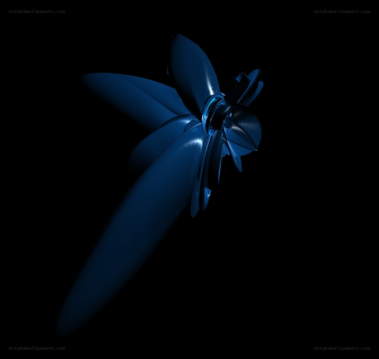 blue abstract flower sculpture