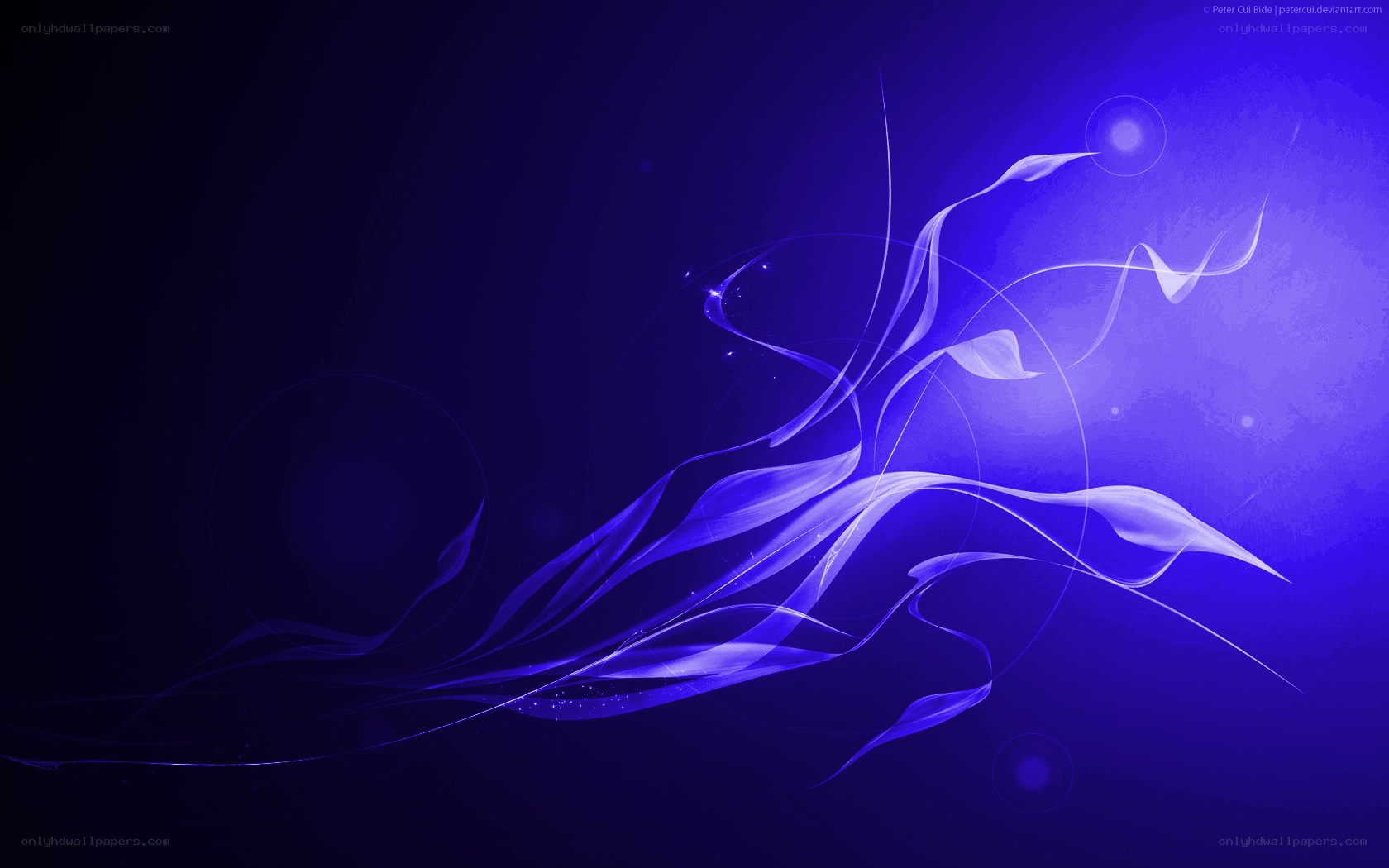 Blue abstract flowing design