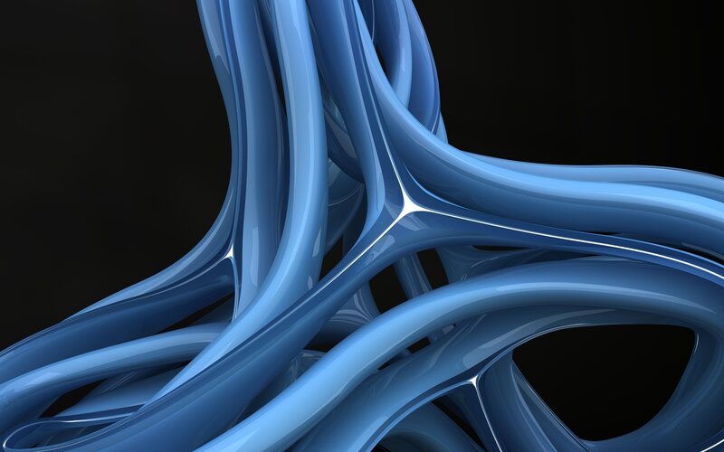Blue abstract flowing forms