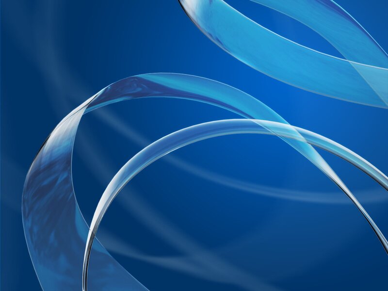 Blue abstract flowing ribbons