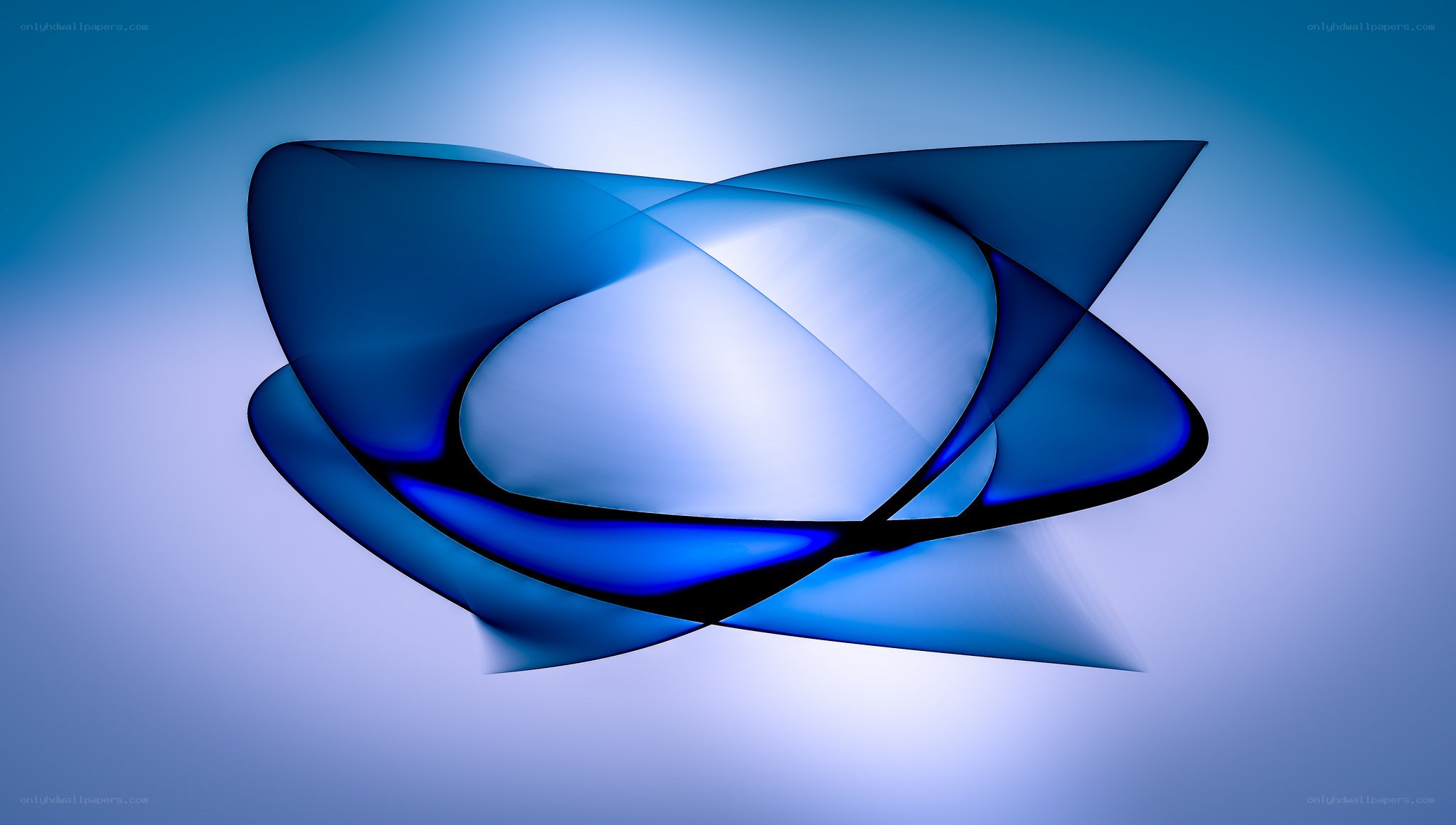 Blue abstract flowing shapes