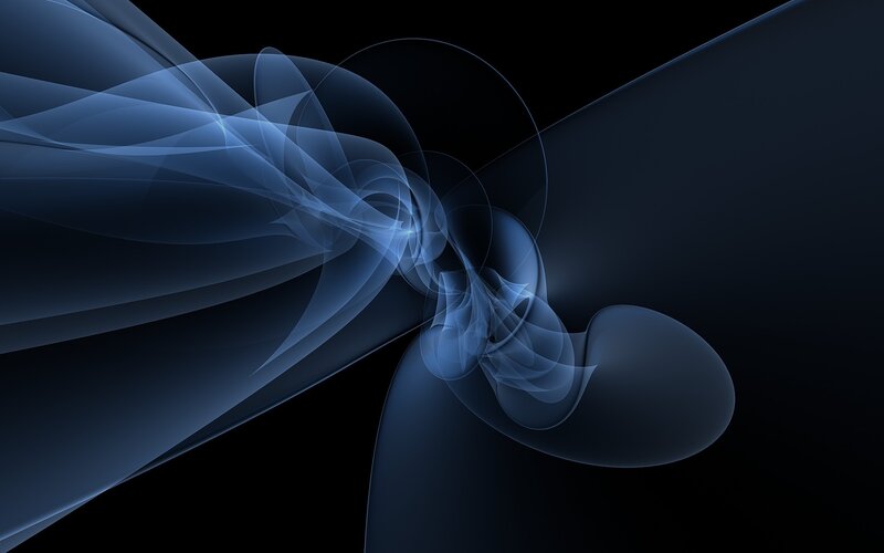 Blue abstract flowing shapes