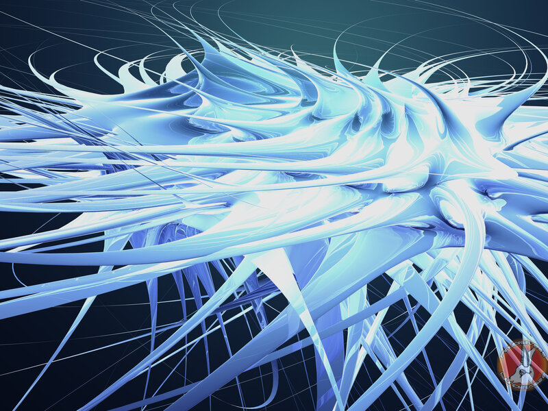 Blue Abstract Fluid Forms — Dynamic
