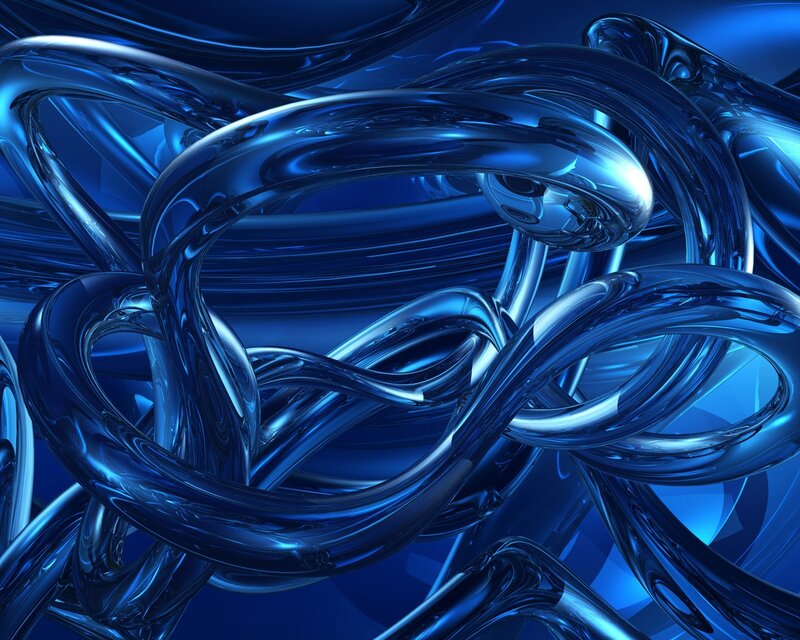 Blue abstract fluid forms