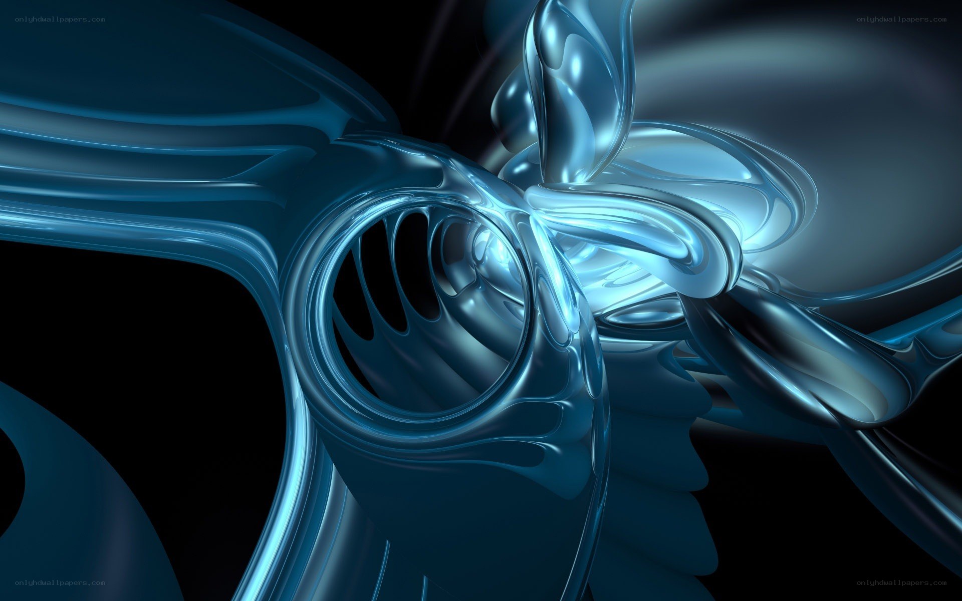 blue abstract fluid sculpture