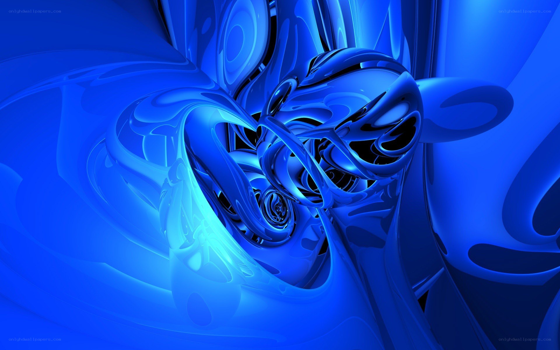 blue abstract fluid sculpture