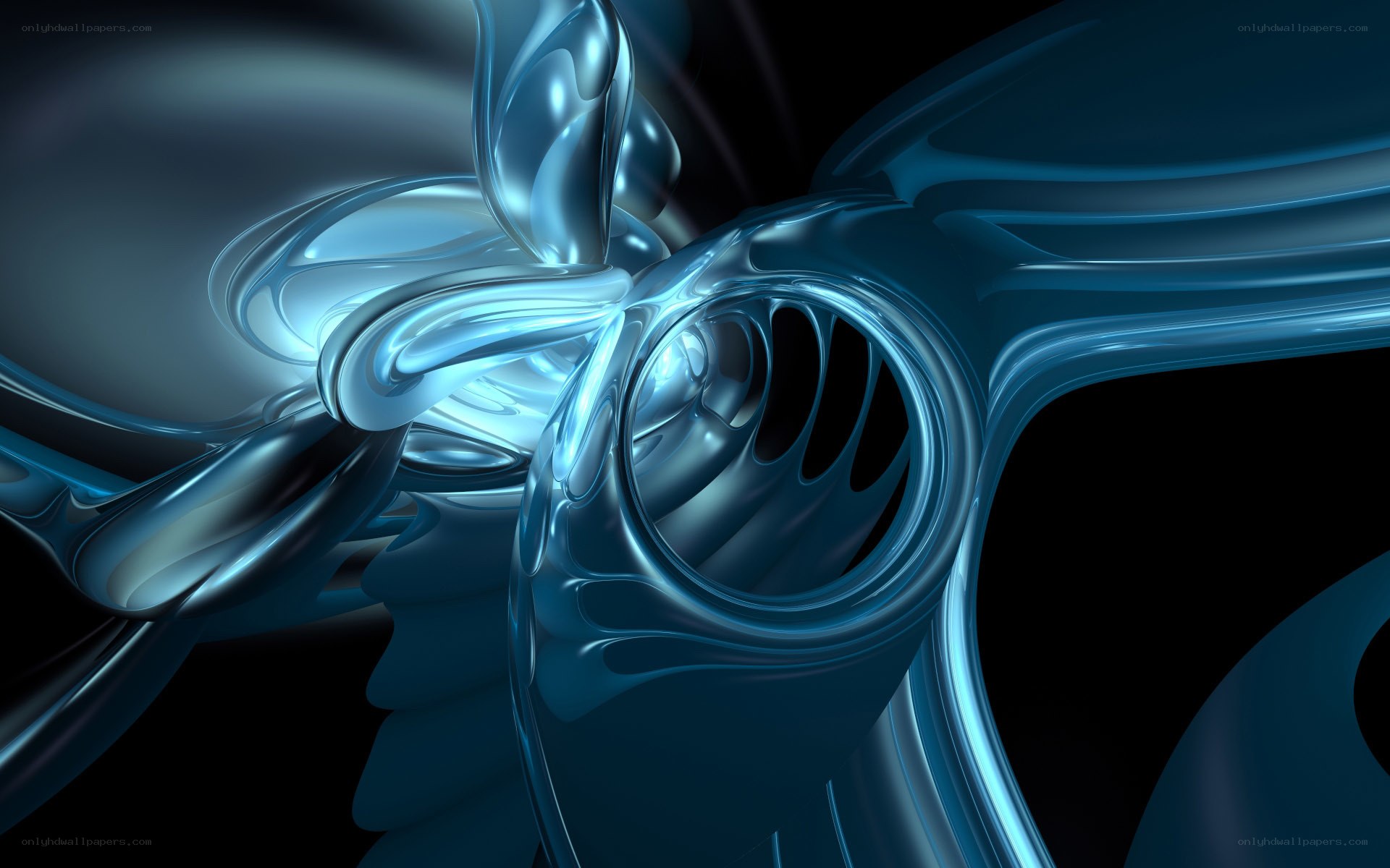 blue abstract fluid sculpture