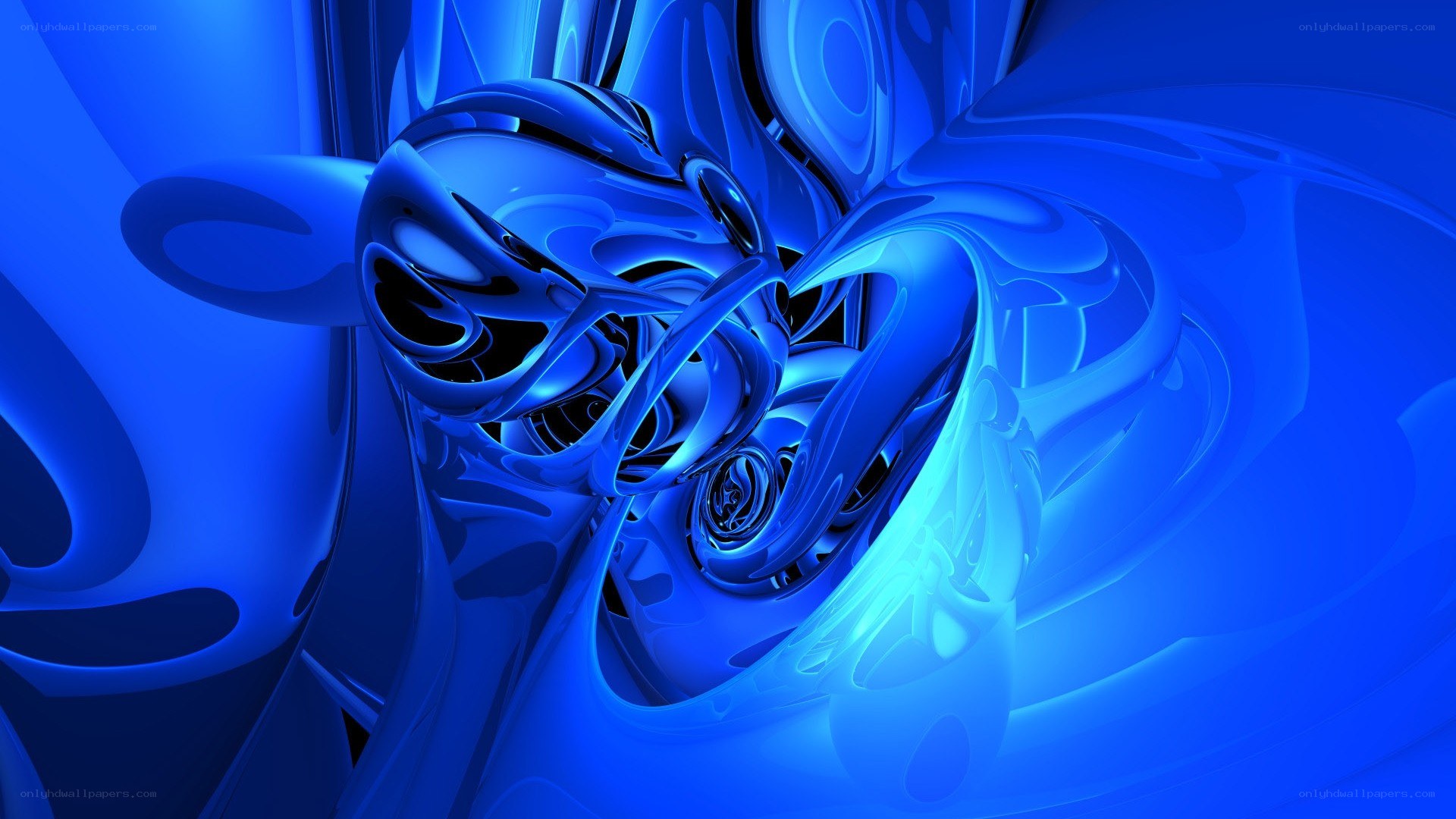 blue abstract fluid sculpture