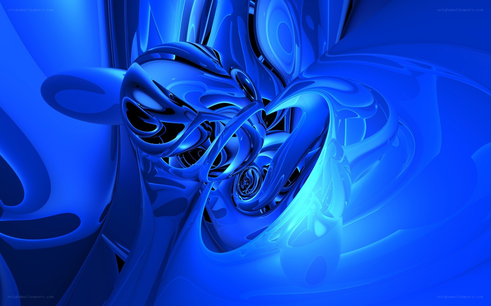 blue abstract fluid sculpture