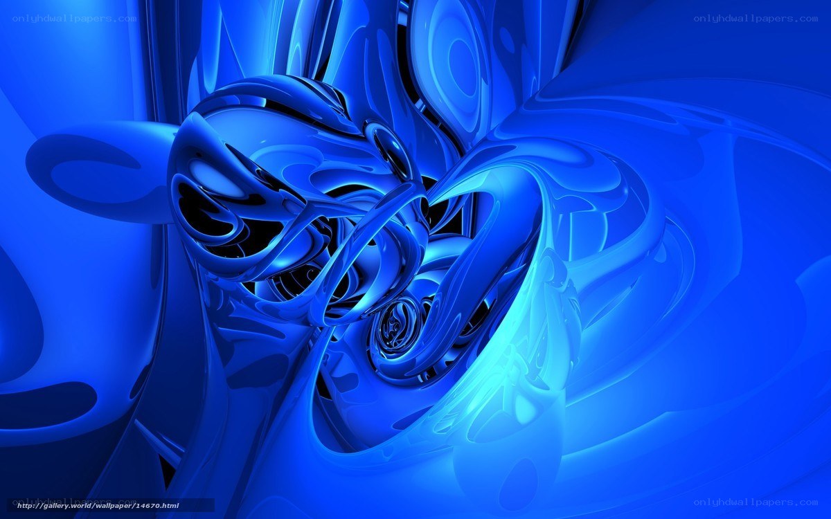 Blue abstract fluid sculpture