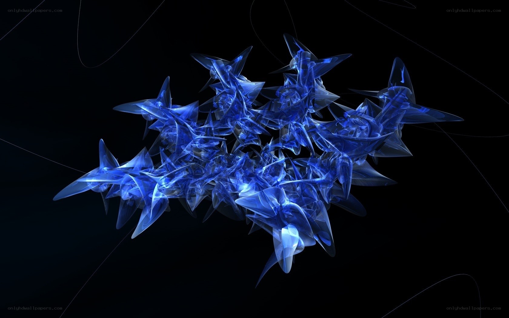 blue abstract fractal cluster