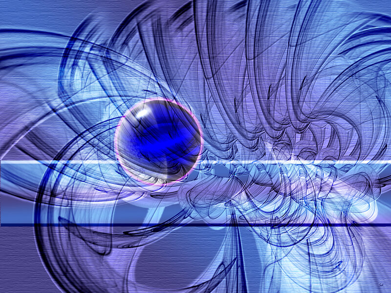 Blue abstract fractal sphere