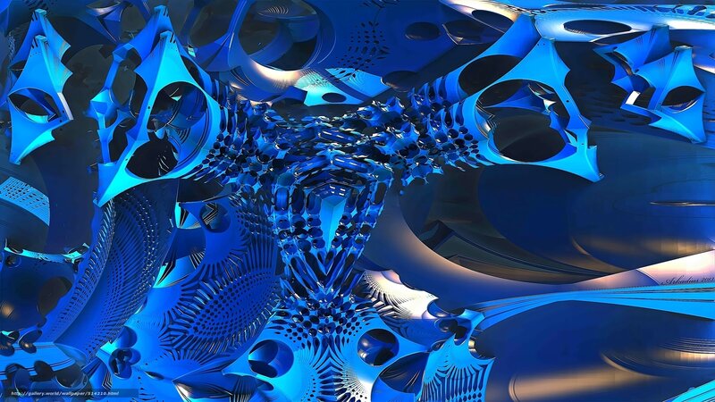 Blue Abstract Fractal Structure
