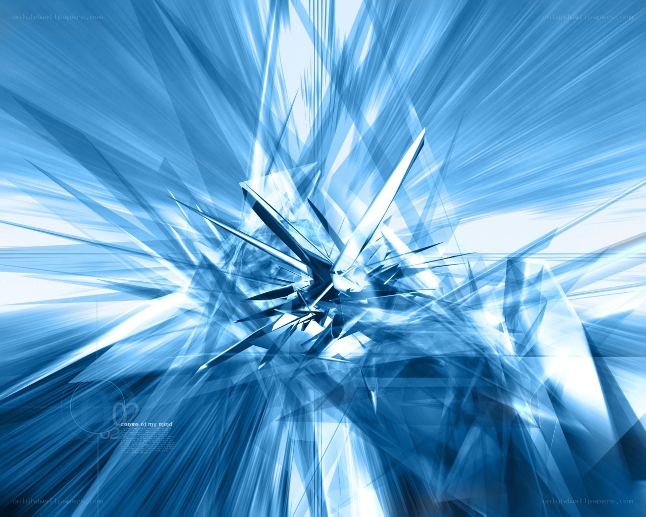 blue abstract geometric explosion