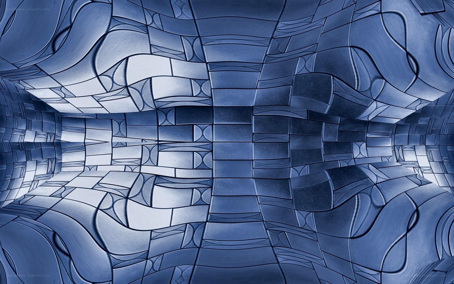 blue abstract geometric tunnel