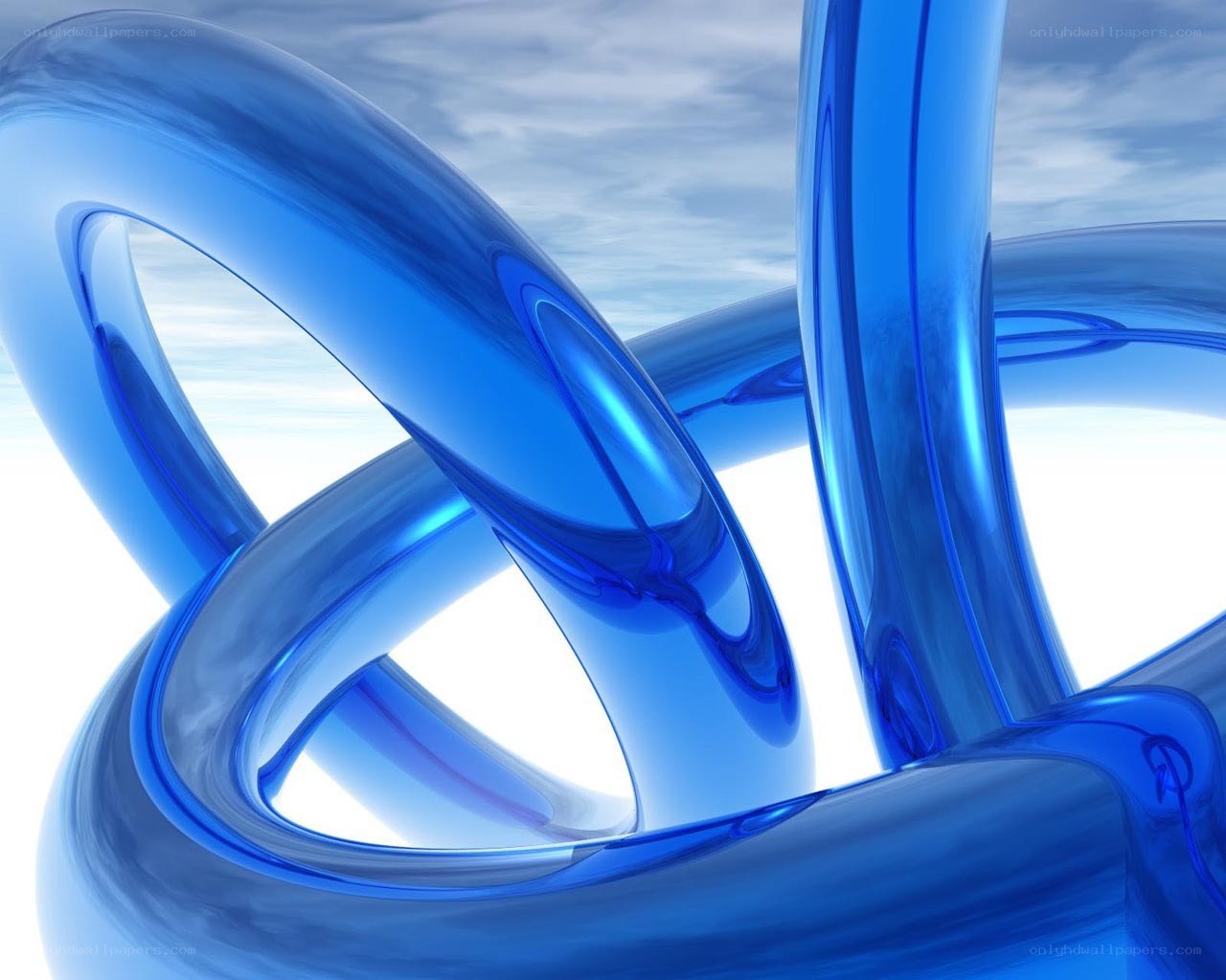 Blue abstract glass sculpture