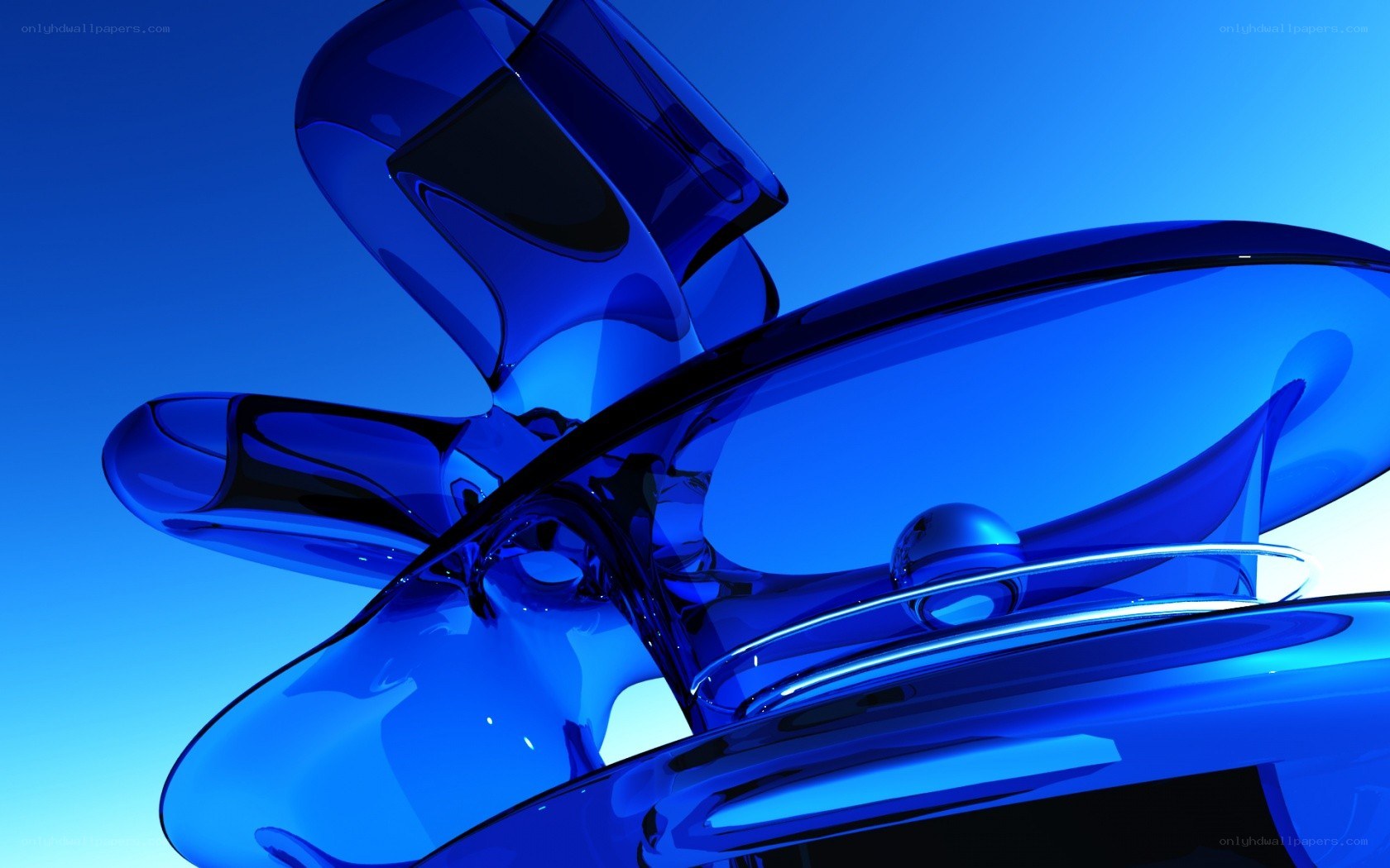 blue abstract glass sculpture