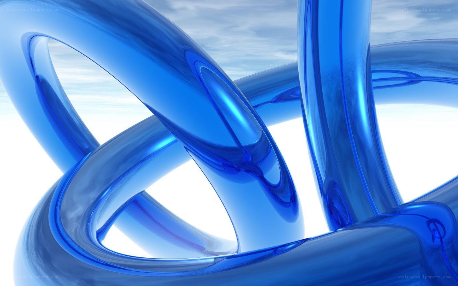 Blue abstract glass sculpture