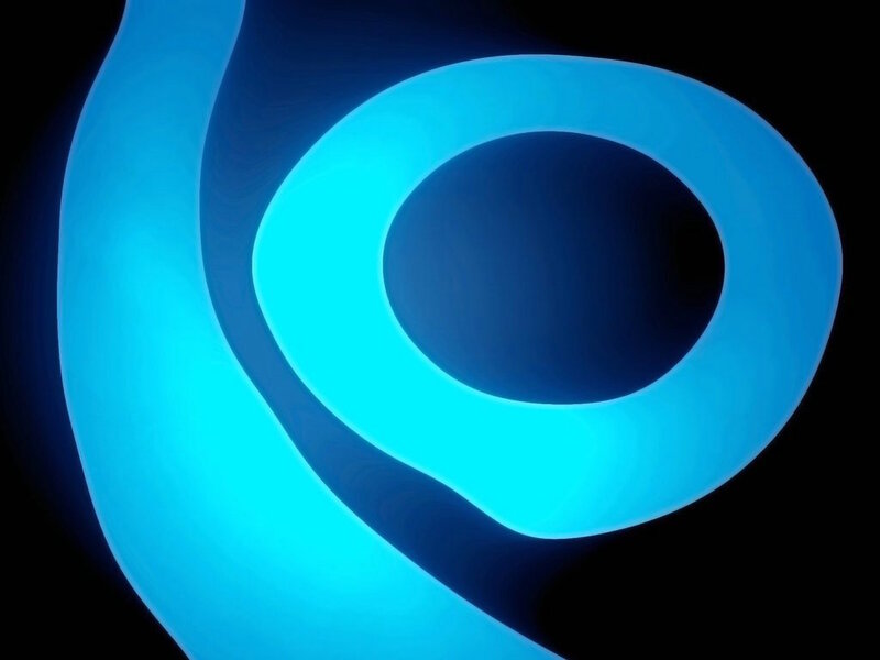 blue abstract glowing shape