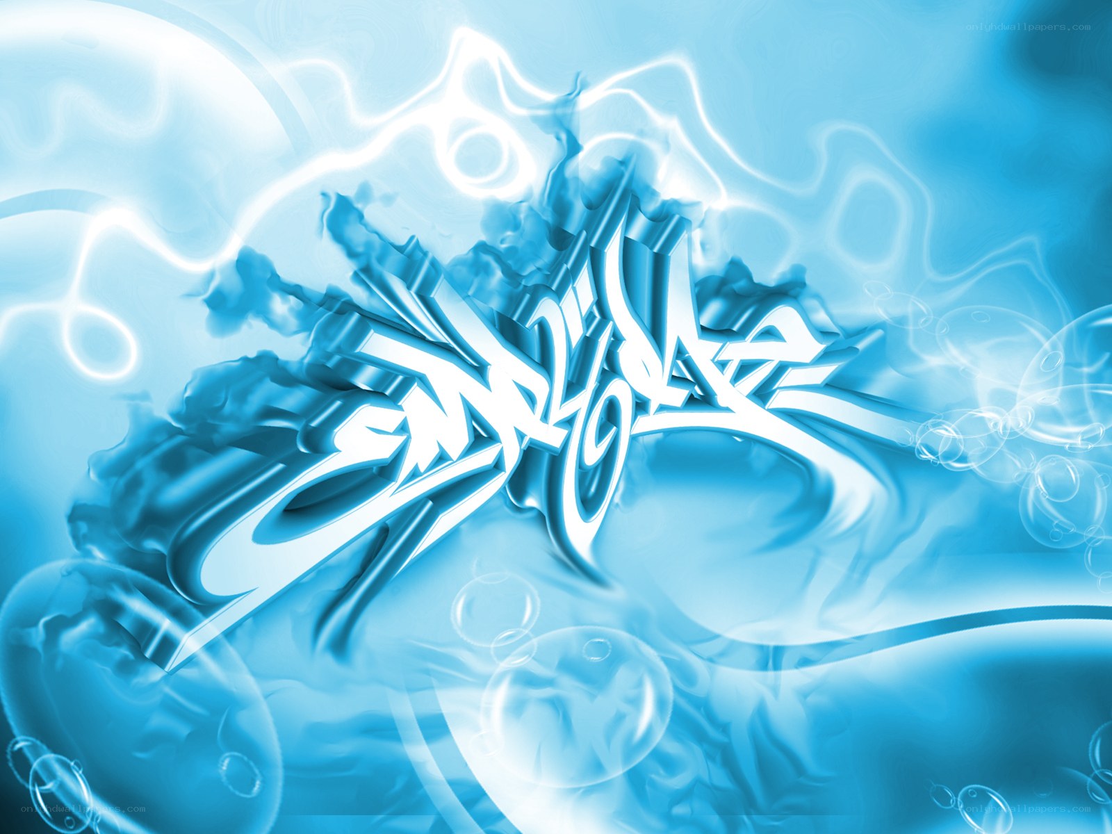 Blue abstract graffiti art