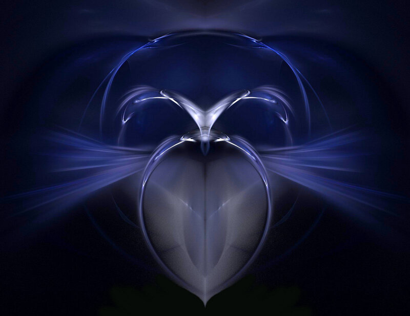 blue abstract heart shape
