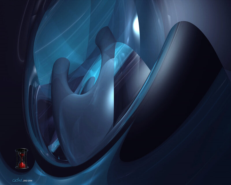 Blue abstract hourglass design