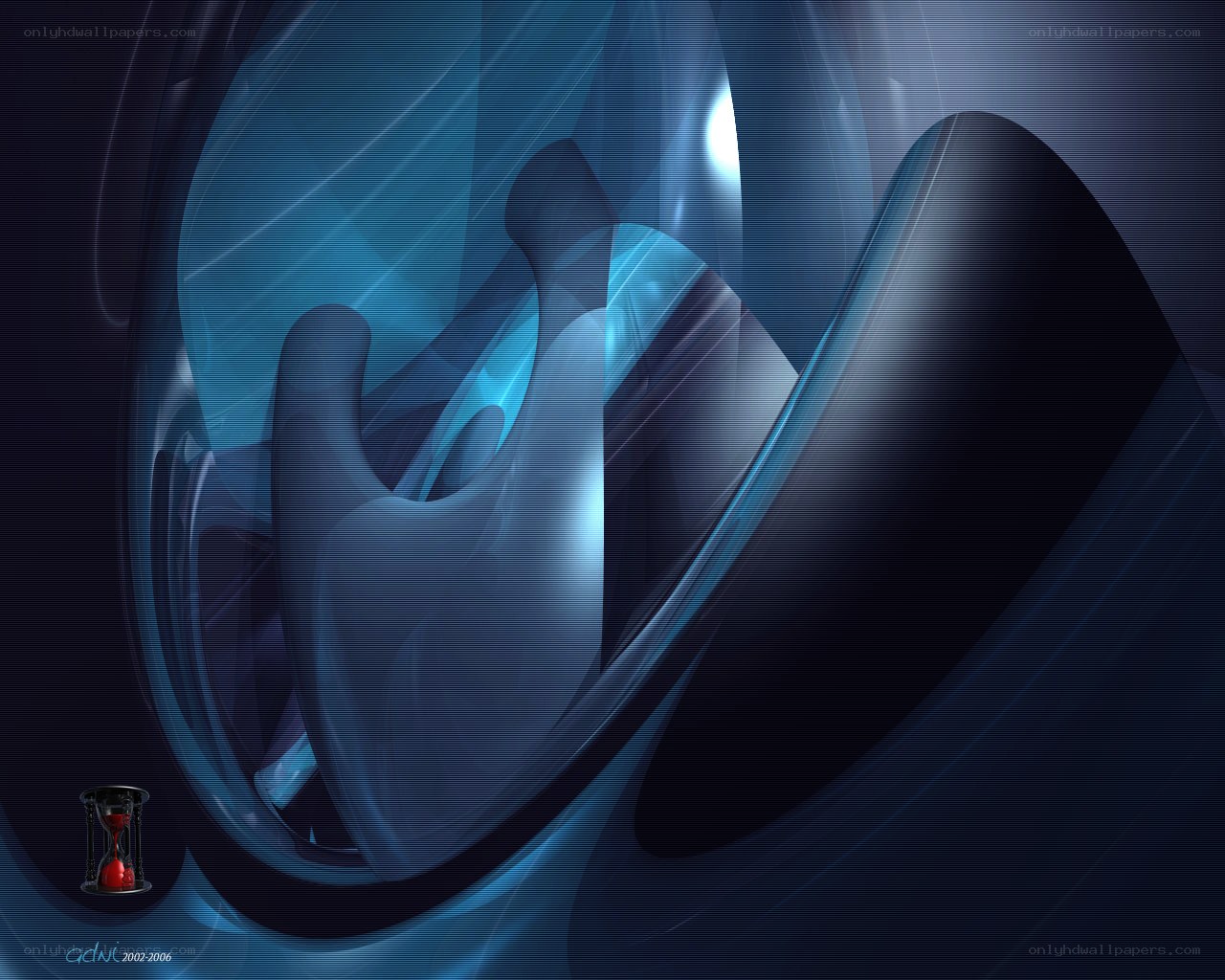 Blue abstract hourglass design