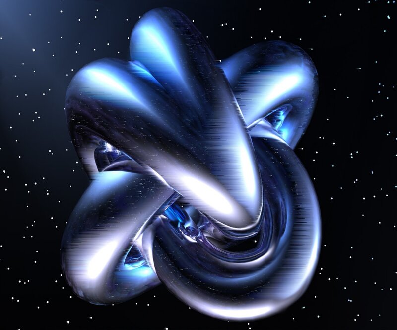 Blue abstract knot in space