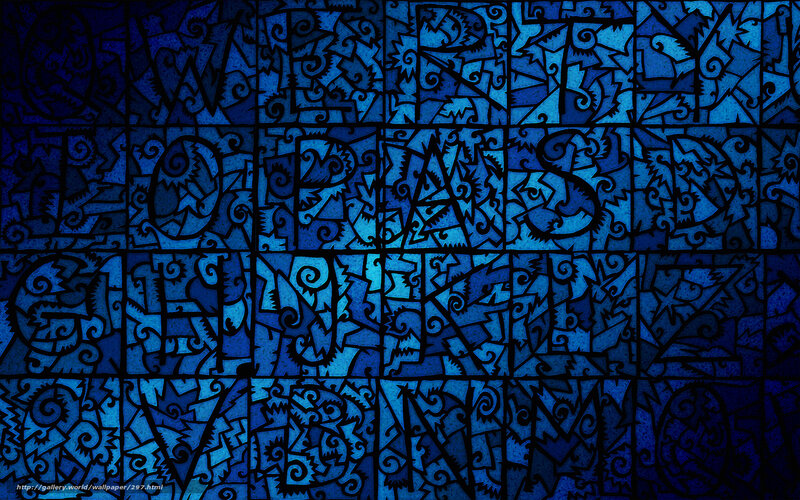 Blue abstract letter art