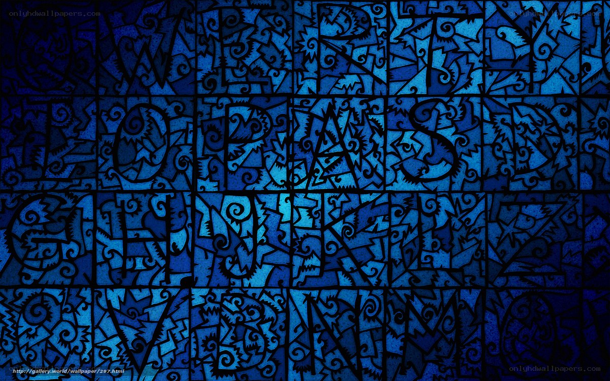 Blue abstract letter art