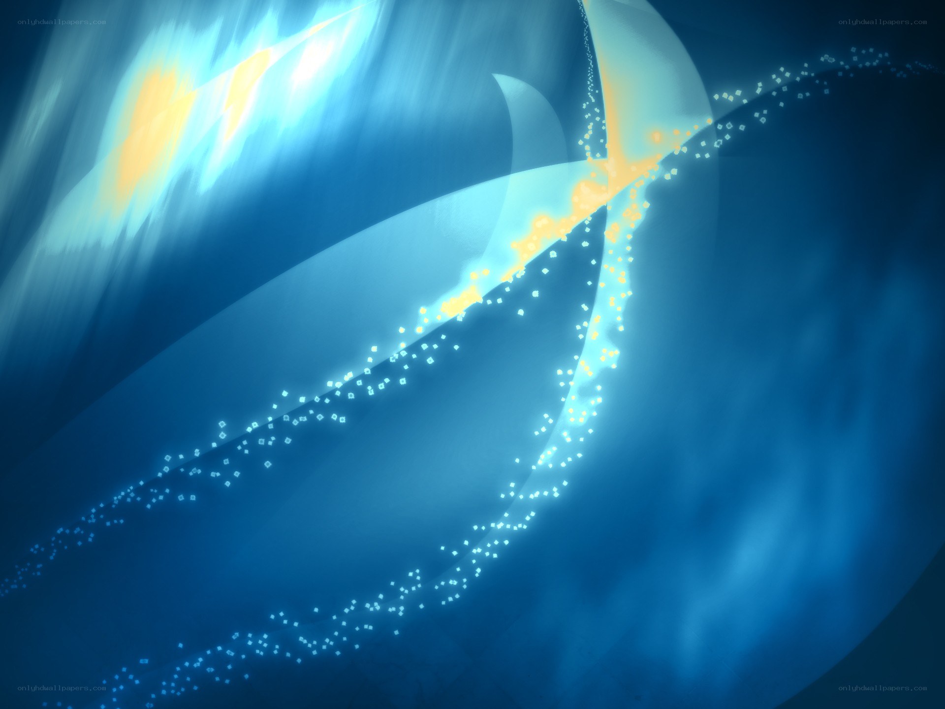 blue abstract light particles