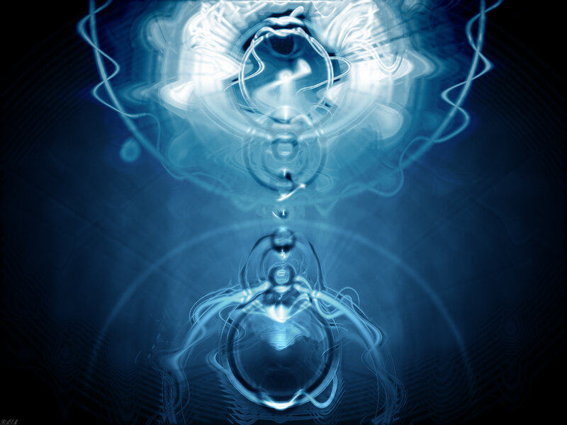 Blue abstract light patterns