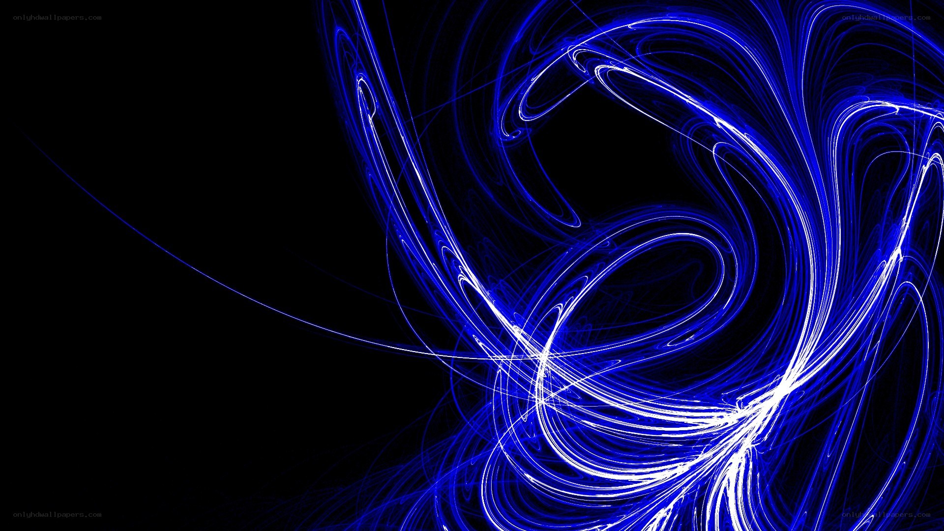 Blue abstract light swirls