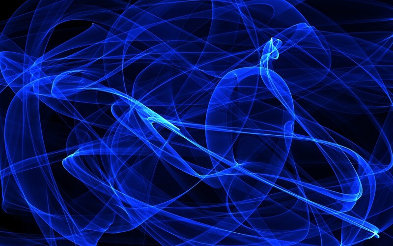 Blue abstract light trails