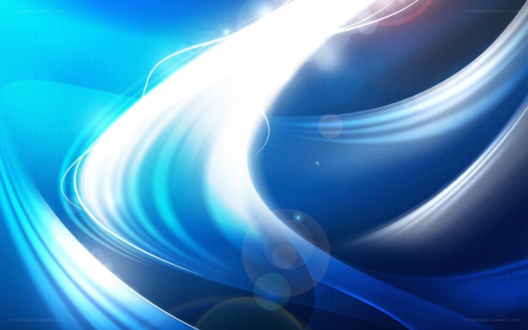 Blue abstract light waves