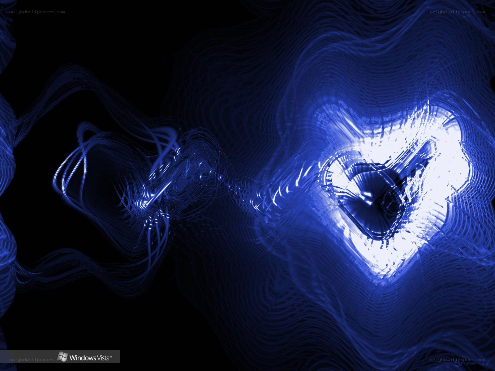 blue abstract light waves