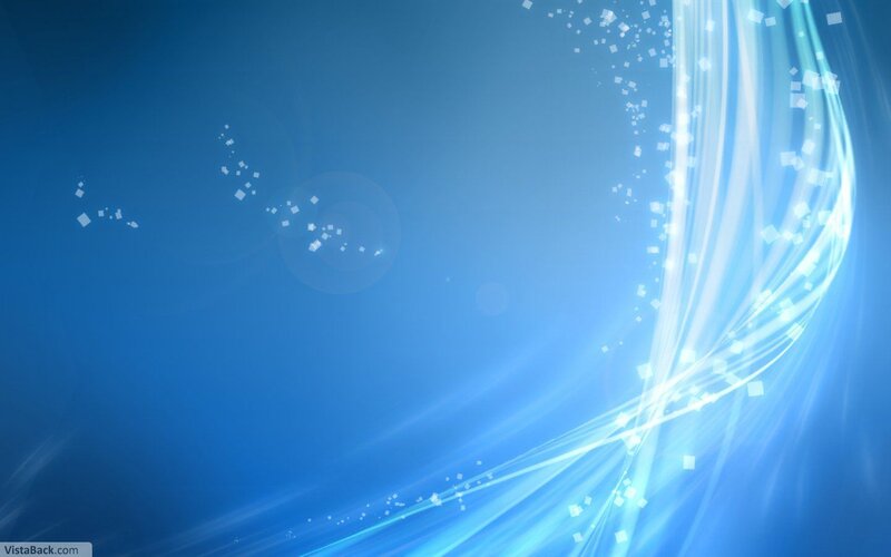 Blue Abstract Light Waves — Serene, Digital Art, Light Beams, Particles