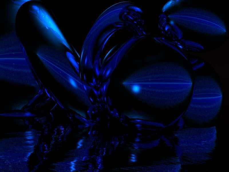 Blue Abstract Liquid Shapes — Dark
