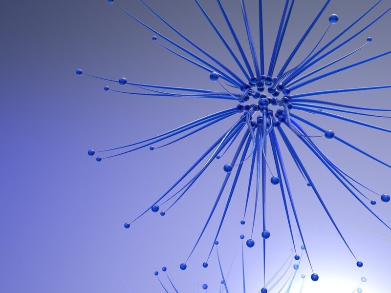 Blue abstract molecular structure
