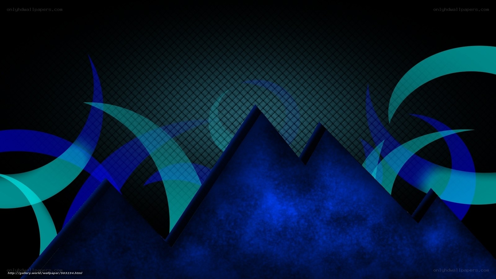 blue abstract mountain design