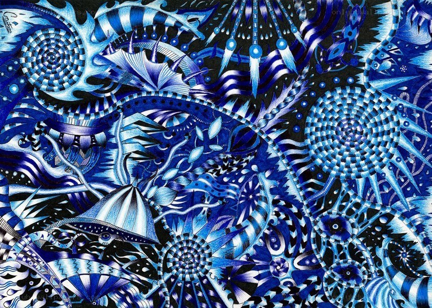 Blue abstract pattern art