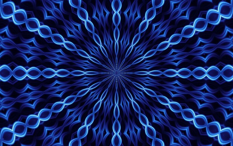 Blue Abstract Pattern — Hypnotic, Lines, Circles