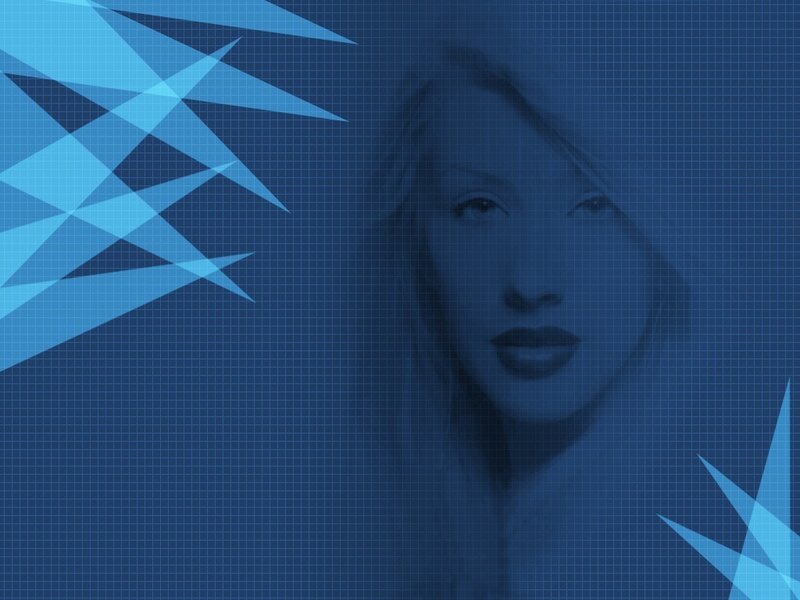 blue abstract portrait