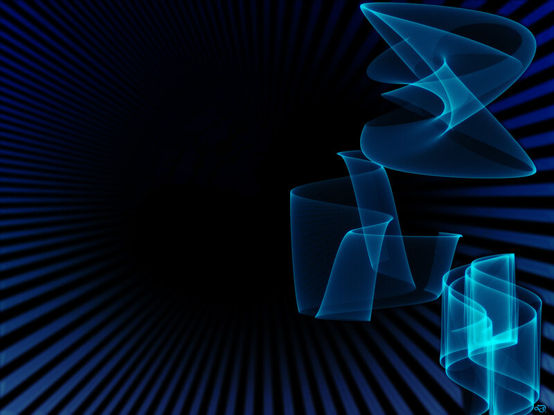Blue Abstract Ribbons — Digital Art