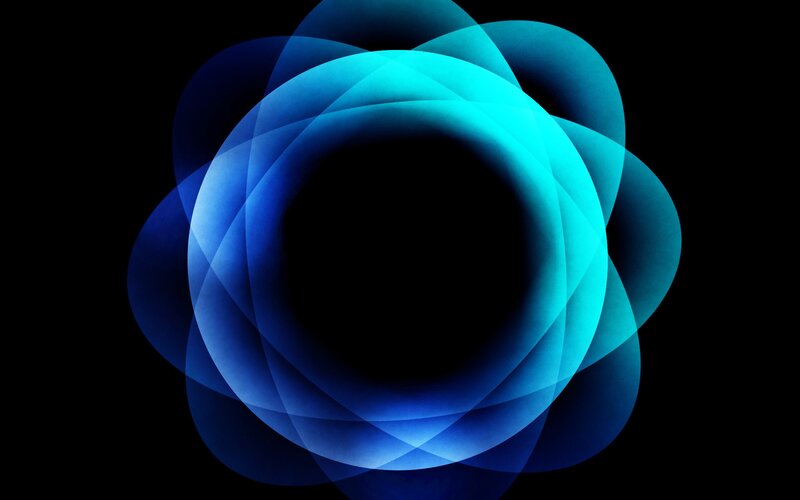 Blue Abstract Ring Pattern — Calm, Black