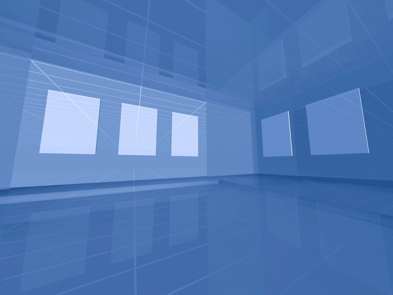 blue abstract room interior
