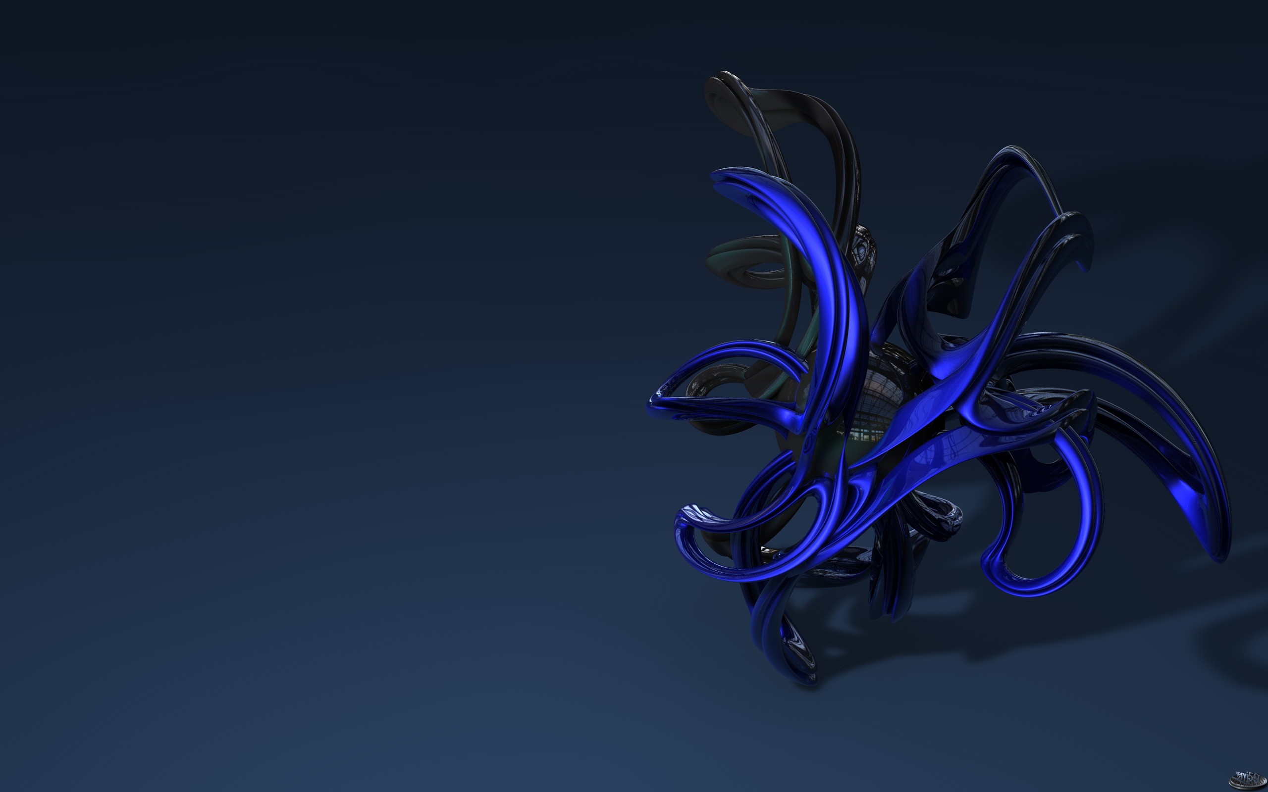 Blue abstract sculpture