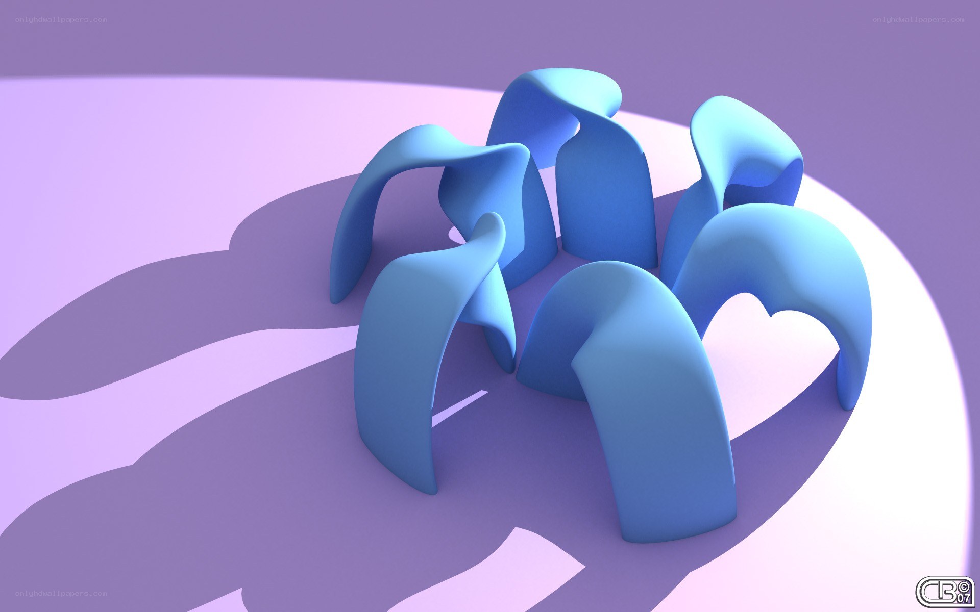 Blue abstract sculpture